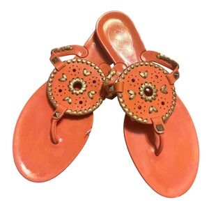 Jack Rogers‎ Jacks Jelly Thong Sandals Orange Women's Size 9